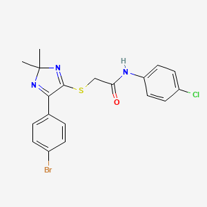 2-{[5-(4-bromophenyl)-2,2-dimethyl-2H-imidazol-4-yl]sulfanyl}-N-(4-chlorophenyl)acetamide