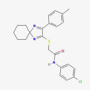 molecular formula C23H24ClN3OS B6516755 N-(4-chlorophenyl)-2-{[3-(4-methylphenyl)-1,4-diazaspiro[4.5]deca-1,3-dien-2-yl]sulfanyl}acetamide CAS No. 899931-40-9