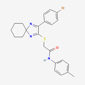 molecular formula C23H24BrN3OS B6516766 2-{[3-(4-bromophenyl)-1,4-diazaspiro[4.5]deca-1,3-dien-2-yl]sulfanyl}-N-(4-methylphenyl)acetamide CAS No. 899931-61-4