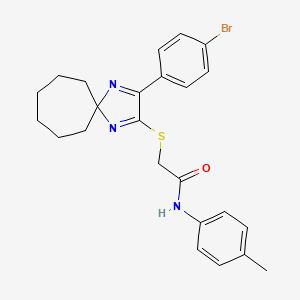 molecular formula C24H26BrN3OS B6516769 2-{[3-(4-bromophenyl)-1,4-diazaspiro[4.6]undeca-1,3-dien-2-yl]sulfanyl}-N-(4-methylphenyl)acetamide CAS No. 899931-67-0