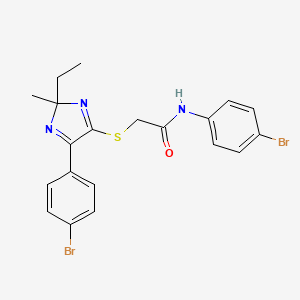 N-(4-bromophenyl)-2-{[5-(4-bromophenyl)-2-ethyl-2-methyl-2H-imidazol-4-yl]sulfanyl}acetamide