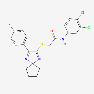 N-(3,4-dichlorophenyl)-2-{[3-(4-methylphenyl)-1,4-diazaspiro[4.4]nona-1,3-dien-2-yl]sulfanyl}acetamide