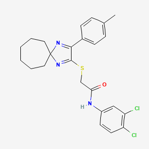 N-(3,4-dichlorophenyl)-2-{[3-(4-methylphenyl)-1,4-diazaspiro[4.6]undeca-1,3-dien-2-yl]sulfanyl}acetamide