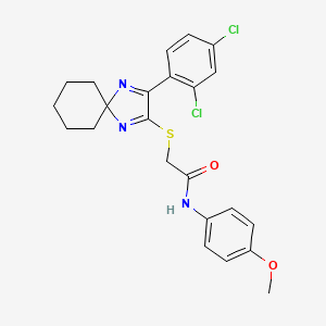 molecular formula C23H23Cl2N3O2S B6516843 2-{[3-(2,4-dichlorophenyl)-1,4-diazaspiro[4.5]deca-1,3-dien-2-yl]sulfanyl}-N-(4-methoxyphenyl)acetamide CAS No. 899932-68-4