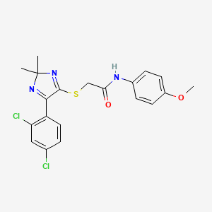 2-{[5-(2,4-dichlorophenyl)-2,2-dimethyl-2H-imidazol-4-yl]sulfanyl}-N-(4-methoxyphenyl)acetamide