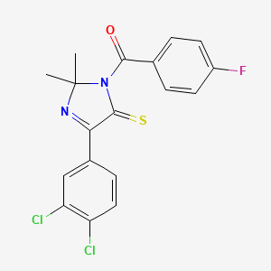 4-(3,4-dichlorophenyl)-1-(4-fluorobenzoyl)-2,2-dimethyl-2,5-dihydro-1H-imidazole-5-thione