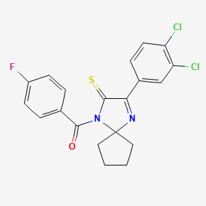 3-(3,4-dichlorophenyl)-1-(4-fluorobenzoyl)-1,4-diazaspiro[4.4]non-3-ene-2-thione