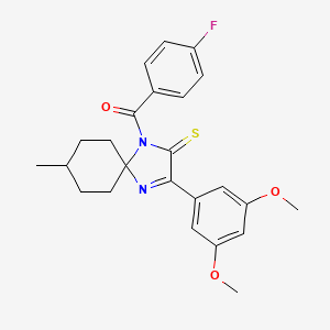 3-(3,5-dimethoxyphenyl)-1-(4-fluorobenzoyl)-8-methyl-1,4-diazaspiro[4.5]dec-3-ene-2-thione