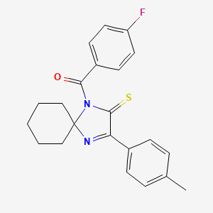 molecular formula C22H21FN2OS B6516952 1-(4-fluorobenzoyl)-3-(4-methylphenyl)-1,4-diazaspiro[4.5]dec-3-ene-2-thione CAS No. 899909-76-3