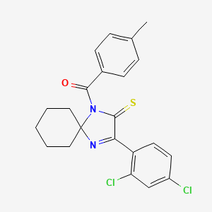 molecular formula C22H20Cl2N2OS B6516979 3-(2,4-dichlorophenyl)-1-(4-methylbenzoyl)-1,4-diazaspiro[4.5]dec-3-ene-2-thione CAS No. 899910-46-4