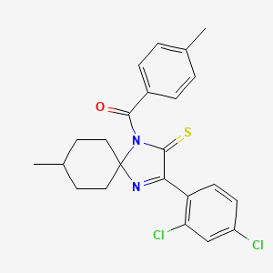 3-(2,4-dichlorophenyl)-8-methyl-1-(4-methylbenzoyl)-1,4-diazaspiro[4.5]dec-3-ene-2-thione