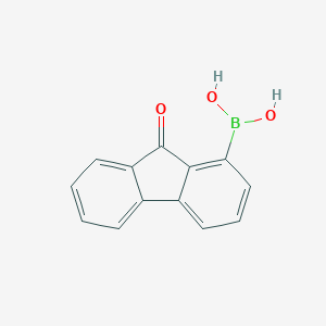 molecular formula C13H9BO3 B065170 9-Fluorenone-1-boronic acid CAS No. 194470-10-5