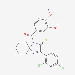 3-(2,4-dichlorophenyl)-1-(3,4-dimethoxybenzoyl)-1,4-diazaspiro[4.5]dec-3-ene-2-thione