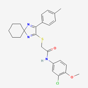 molecular formula C24H26ClN3O2S B6517044 N-(3-chloro-4-methoxyphenyl)-2-{[3-(4-methylphenyl)-1,4-diazaspiro[4.5]deca-1,3-dien-2-yl]sulfanyl}acetamide CAS No. 899916-66-6