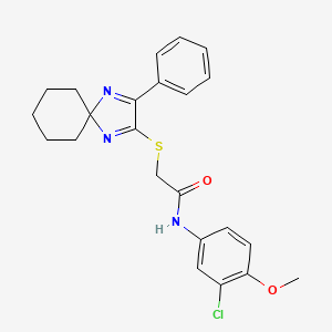 molecular formula C23H24ClN3O2S B6517052 N-(3-chloro-4-methoxyphenyl)-2-({3-phenyl-1,4-diazaspiro[4.5]deca-1,3-dien-2-yl}sulfanyl)acetamide CAS No. 899916-80-4