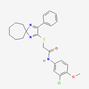 molecular formula C24H26ClN3O2S B6517057 N-(3-chloro-4-methoxyphenyl)-2-({3-phenyl-1,4-diazaspiro[4.6]undeca-1,3-dien-2-yl}sulfanyl)acetamide CAS No. 899916-82-6