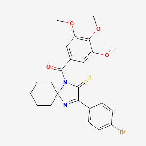 molecular formula C24H25BrN2O4S B6517062 3-(4-bromophenyl)-1-(3,4,5-trimethoxybenzoyl)-1,4-diazaspiro[4.5]dec-3-ene-2-thione CAS No. 899916-90-6