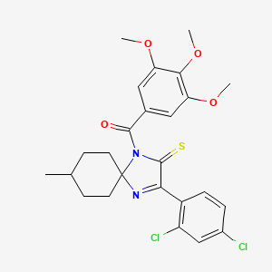 3-(2,4-dichlorophenyl)-8-methyl-1-(3,4,5-trimethoxybenzoyl)-1,4-diazaspiro[4.5]dec-3-ene-2-thione