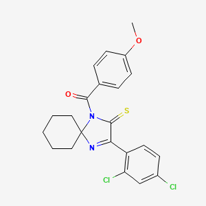 3-(2,4-dichlorophenyl)-1-(4-methoxybenzoyl)-1,4-diazaspiro[4.5]dec-3-ene-2-thione