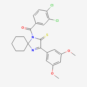 1-(3,4-dichlorobenzoyl)-3-(3,5-dimethoxyphenyl)-1,4-diazaspiro[4.5]dec-3-ene-2-thione