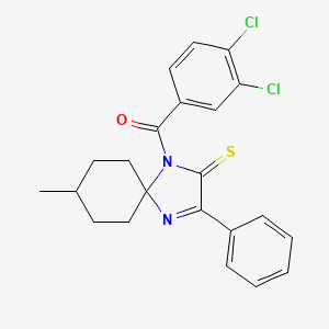 1-(3,4-dichlorobenzoyl)-8-methyl-3-phenyl-1,4-diazaspiro[4.5]dec-3-ene-2-thione