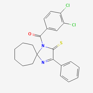 molecular formula C22H20Cl2N2OS B6517104 1-(3,4-dichlorobenzoyl)-3-phenyl-1,4-diazaspiro[4.6]undec-3-ene-2-thione CAS No. 899918-00-4