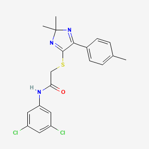 N-(3,5-dichlorophenyl)-2-{[2,2-dimethyl-5-(4-methylphenyl)-2H-imidazol-4-yl]sulfanyl}acetamide