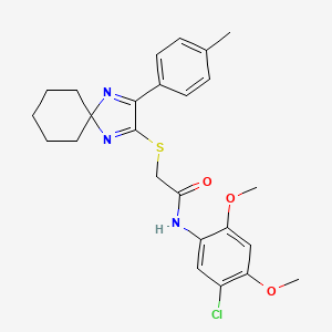 molecular formula C25H28ClN3O3S B6517116 N-(5-chloro-2,4-dimethoxyphenyl)-2-{[3-(4-methylphenyl)-1,4-diazaspiro[4.5]deca-1,3-dien-2-yl]sulfanyl}acetamide CAS No. 899918-26-4