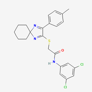 molecular formula C23H23Cl2N3OS B6517121 N-(3,5-dichlorophenyl)-2-{[3-(4-methylphenyl)-1,4-diazaspiro[4.5]deca-1,3-dien-2-yl]sulfanyl}acetamide CAS No. 899918-14-0