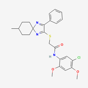 N-(5-chloro-2,4-dimethoxyphenyl)-2-({8-methyl-3-phenyl-1,4-diazaspiro[4.5]deca-1,3-dien-2-yl}sulfanyl)acetamide