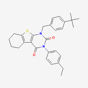 6-[(4-tert-butylphenyl)methyl]-4-(4-ethylphenyl)-8-thia-4,6-diazatricyclo[7.4.0.0^{2,7}]trideca-1(9),2(7)-diene-3,5-dione