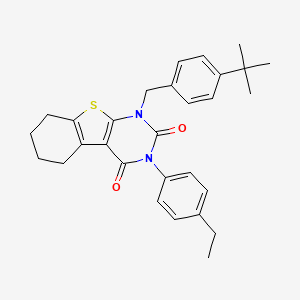 molecular formula C29H32N2O2S B6517214 6-[(4-tert-butylphenyl)methyl]-4-(4-ethylphenyl)-8-thia-4,6-diazatricyclo[7.4.0.0^{2,7}]trideca-1(9),2(7)-diene-3,5-dione CAS No. 899783-10-9