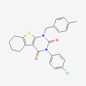 4-(4-chlorophenyl)-6-[(4-methylphenyl)methyl]-8-thia-4,6-diazatricyclo[7.4.0.0^{2,7}]trideca-1(9),2(7)-diene-3,5-dione