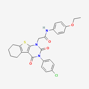 2-[4-(4-chlorophenyl)-3,5-dioxo-8-thia-4,6-diazatricyclo[7.4.0.0^{2,7}]trideca-1(9),2(7)-dien-6-yl]-N-(4-ethoxyphenyl)acetamide