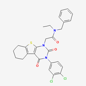 N-benzyl-2-[4-(3,4-dichlorophenyl)-3,5-dioxo-8-thia-4,6-diazatricyclo[7.4.0.0^{2,7}]trideca-1(9),2(7)-dien-6-yl]-N-ethylacetamide