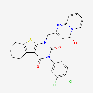 4-(3,4-dichlorophenyl)-6-({4-oxo-4H-pyrido[1,2-a]pyrimidin-2-yl}methyl)-8-thia-4,6-diazatricyclo[7.4.0.0^{2,7}]trideca-1(9),2(7)-diene-3,5-dione