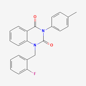 molecular formula C22H17FN2O2 B6517271 1-[(2-fluorophenyl)methyl]-3-(4-methylphenyl)-1,2,3,4-tetrahydroquinazoline-2,4-dione CAS No. 899782-09-3
