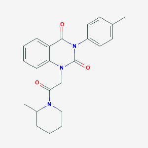 molecular formula C23H25N3O3 B6517312 3-(4-methylphenyl)-1-[2-(2-methylpiperidin-1-yl)-2-oxoethyl]-1,2,3,4-tetrahydroquinazoline-2,4-dione CAS No. 899782-54-8