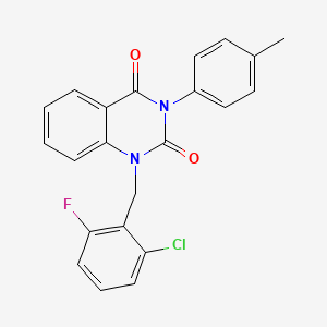 molecular formula C22H16ClFN2O2 B6517328 1-[(2-chloro-6-fluorophenyl)methyl]-3-(4-methylphenyl)-1,2,3,4-tetrahydroquinazoline-2,4-dione CAS No. 899782-63-9