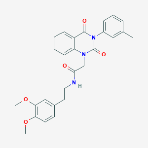 molecular formula C27H27N3O5 B6517331 N-[2-(3,4-dimethoxyphenyl)ethyl]-2-[3-(3-methylphenyl)-2,4-dioxo-1,2,3,4-tetrahydroquinazolin-1-yl]acetamide CAS No. 899782-72-0