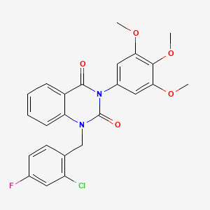 1-[(2-chloro-4-fluorophenyl)methyl]-3-(3,4,5-trimethoxyphenyl)-1,2,3,4-tetrahydroquinazoline-2,4-dione