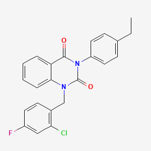 molecular formula C23H18ClFN2O2 B6517409 1-[(2-chloro-4-fluorophenyl)methyl]-3-(4-ethylphenyl)-1,2,3,4-tetrahydroquinazoline-2,4-dione CAS No. 899900-91-5