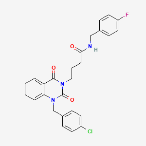 4-{1-[(4-chlorophenyl)methyl]-2,4-dioxo-1,2,3,4-tetrahydroquinazolin-3-yl}-N-[(4-fluorophenyl)methyl]butanamide