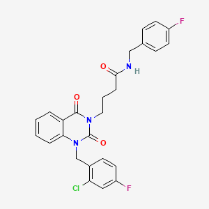 4-{1-[(2-chloro-4-fluorophenyl)methyl]-2,4-dioxo-1,2,3,4-tetrahydroquinazolin-3-yl}-N-[(4-fluorophenyl)methyl]butanamide