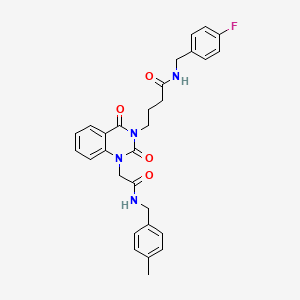 molecular formula C29H29FN4O4 B6517431 N-[(4-fluorophenyl)methyl]-4-[1-({[(4-methylphenyl)methyl]carbamoyl}methyl)-2,4-dioxo-1,2,3,4-tetrahydroquinazolin-3-yl]butanamide CAS No. 899901-74-7