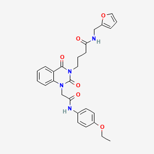 molecular formula C27H28N4O6 B6517435 4-(1-{[(4-ethoxyphenyl)carbamoyl]methyl}-2,4-dioxo-1,2,3,4-tetrahydroquinazolin-3-yl)-N-[(furan-2-yl)methyl]butanamide CAS No. 899932-52-6