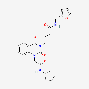 4-{1-[(cyclopentylcarbamoyl)methyl]-2,4-dioxo-1,2,3,4-tetrahydroquinazolin-3-yl}-N-[(furan-2-yl)methyl]butanamide