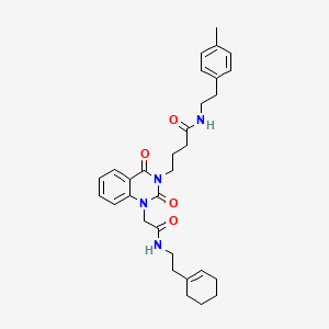 4-[1-({[2-(cyclohex-1-en-1-yl)ethyl]carbamoyl}methyl)-2,4-dioxo-1,2,3,4-tetrahydroquinazolin-3-yl]-N-[2-(4-methylphenyl)ethyl]butanamide
