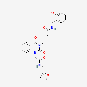 4-[1-({[(furan-2-yl)methyl]carbamoyl}methyl)-2,4-dioxo-1,2,3,4-tetrahydroquinazolin-3-yl]-N-[(2-methoxyphenyl)methyl]butanamide