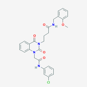 molecular formula C28H27ClN4O5 B6517486 4-(1-{[(3-chlorophenyl)carbamoyl]methyl}-2,4-dioxo-1,2,3,4-tetrahydroquinazolin-3-yl)-N-[(2-methoxyphenyl)methyl]butanamide CAS No. 899915-14-1